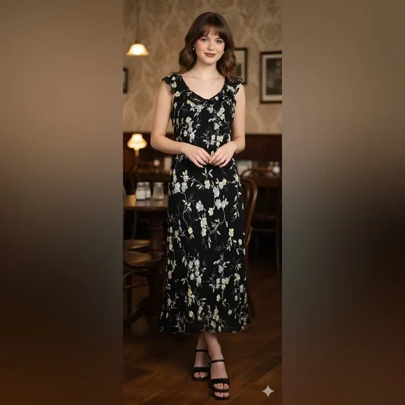 heavenly hues forest green maxi dress Hunter Green Floral Tulle Maxi Dress